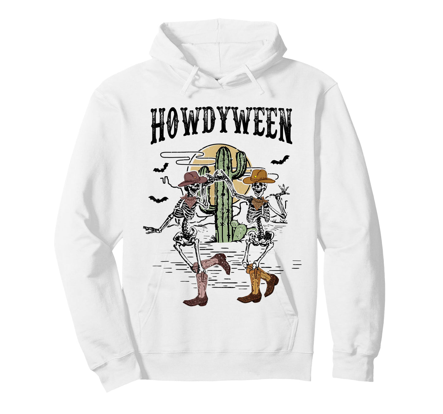 Howdy Retro Desert Dancing Skeleton Cowboy Boots Hat Western T-Shirt