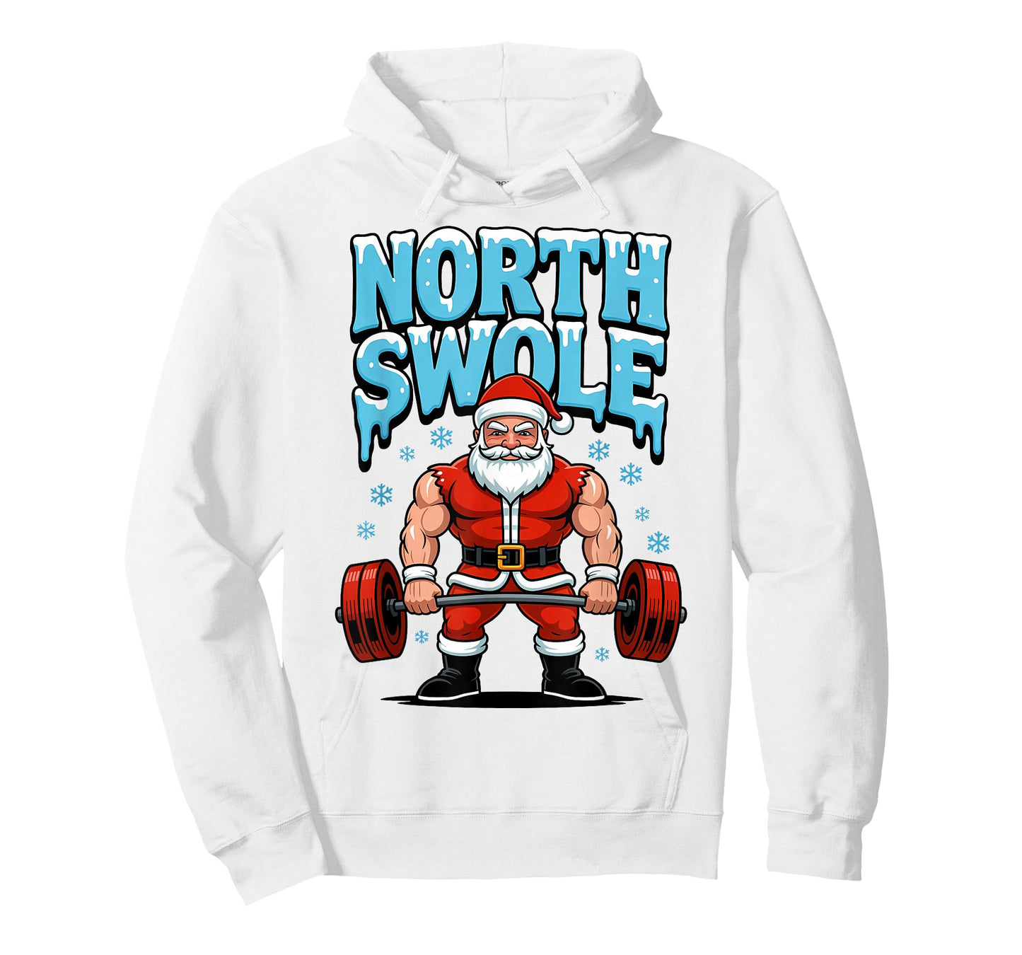 North Swole Santa Funny Christmas Gym Workout Lifting Humor T-Shirt