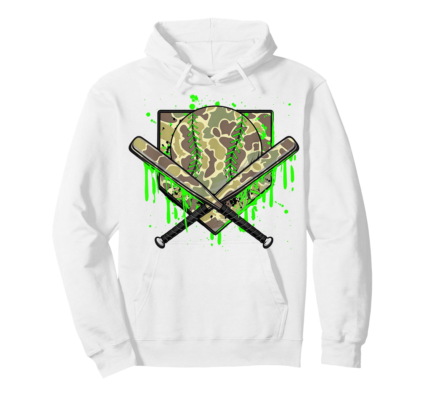 Baseball Drip Camo Home Plate Boys Sports Cool Game Day Drip T-Shirt