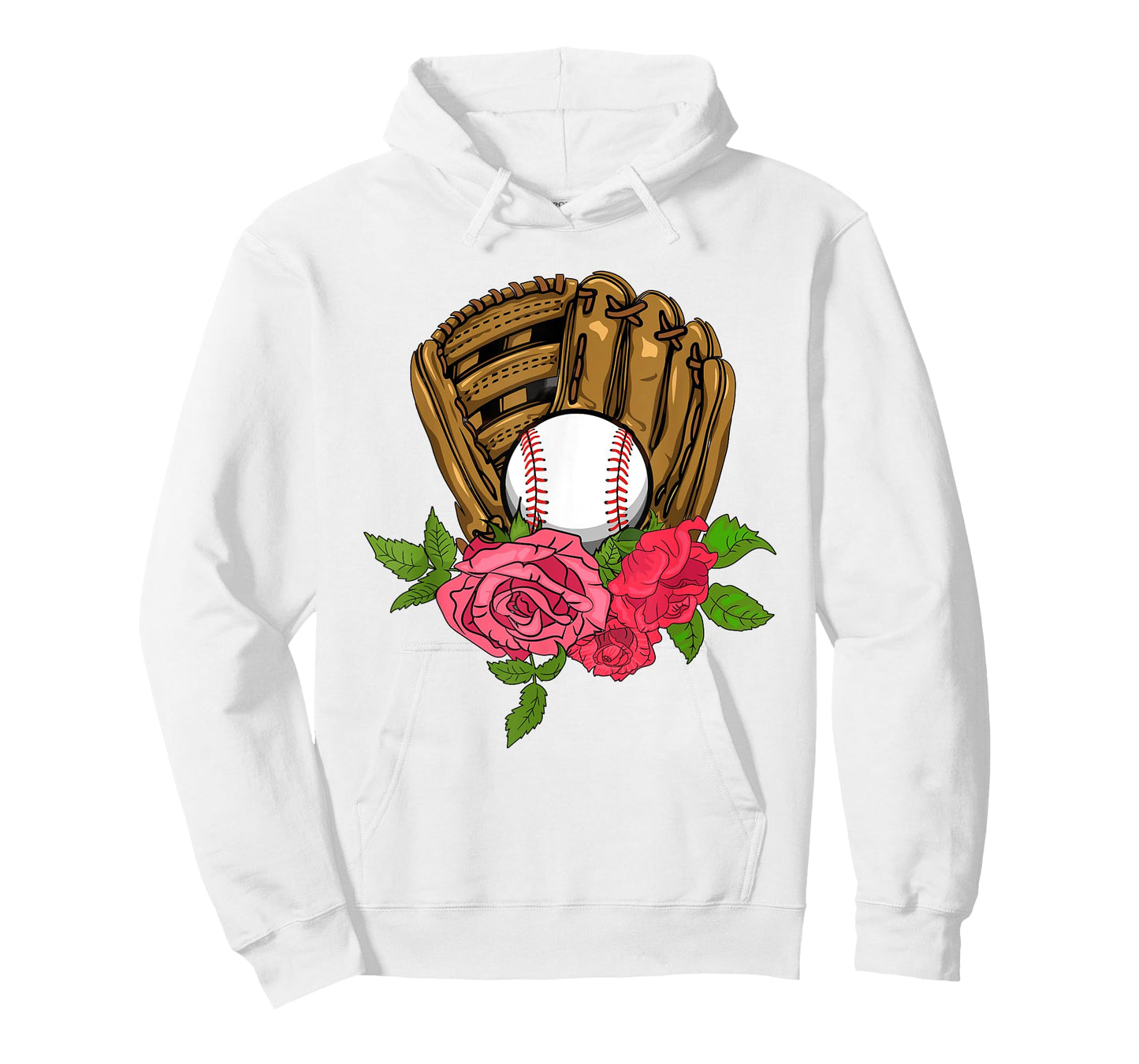 Baseball Softball Floral Glove Idea for Girls Women T-Shirt