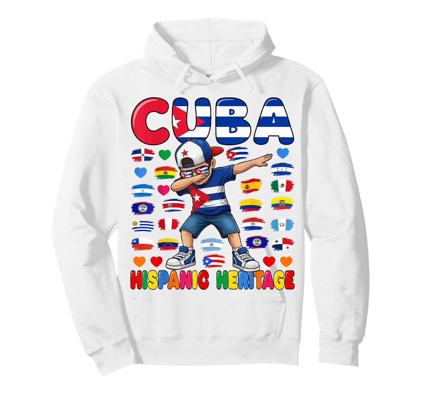 Hispanic Heritage Month Dabbing Boy Cuba Flag Cuban T-Shirt