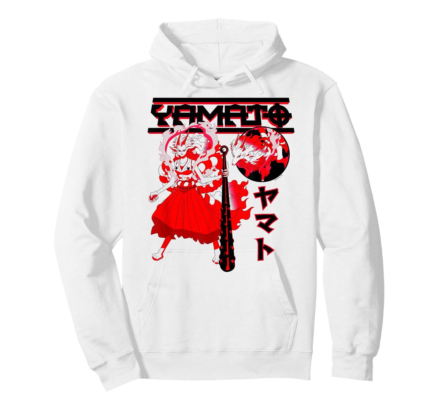 One Piece Anime Yamato Divine Wolf with Kanji T-Shirt