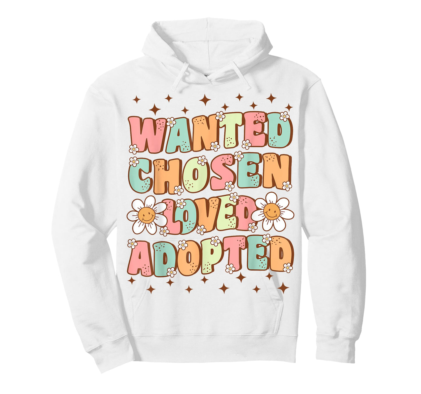 Wanted Chosen Loved Adopted Kids Cute Groovy Adoption Day T-Shirt