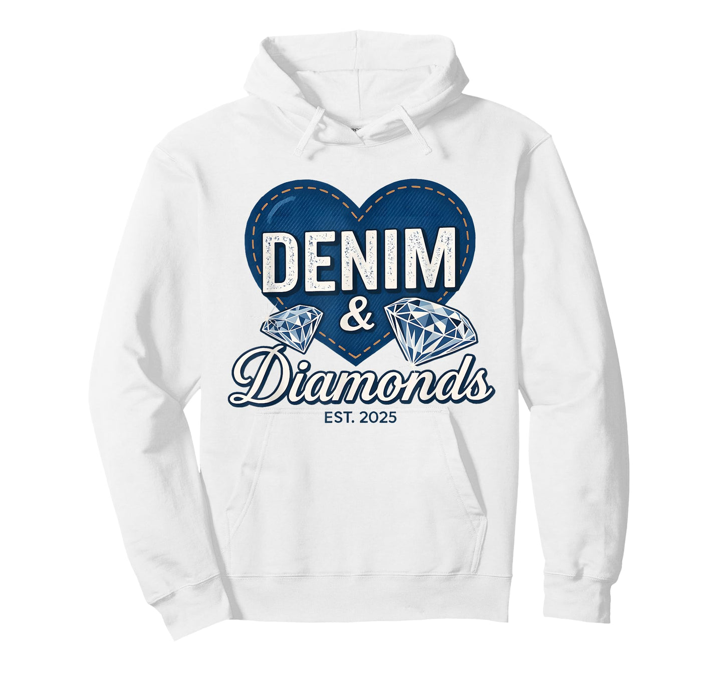 Denim and Diamonds Tee Blue Denim Jeans Outfit for Ladies T-Shirt