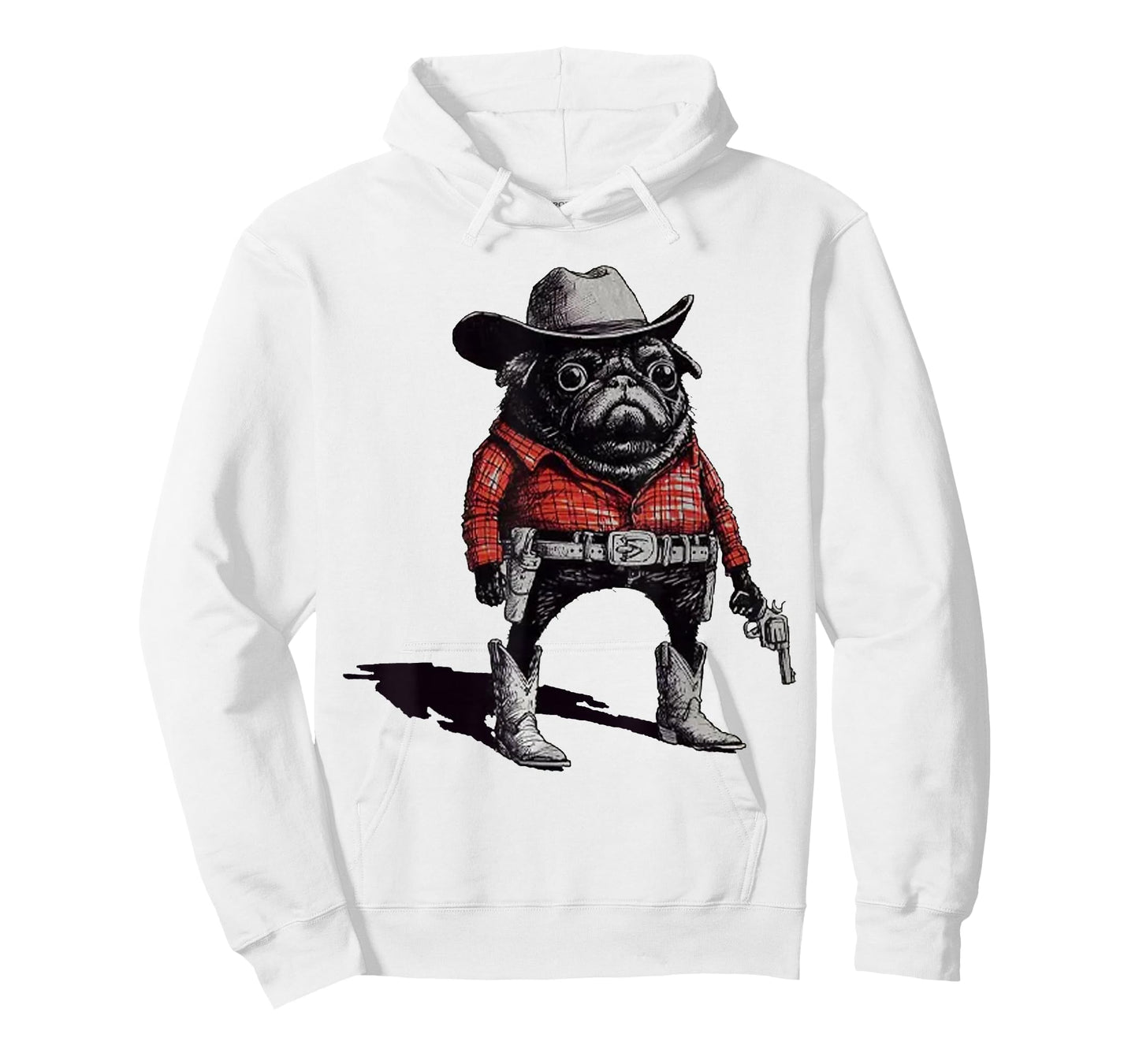 Retro Pug Funny Western Cowboy Dog Lover T-Shirt