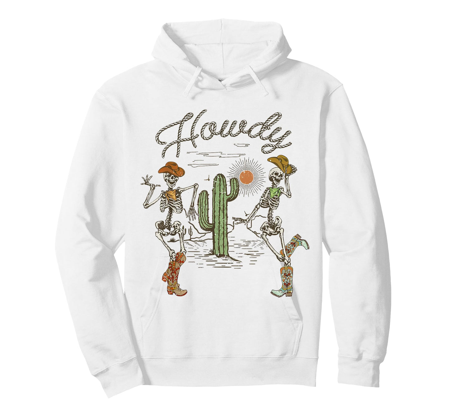 Skeleton Dancing Howdy Skeleton Cowboy Boots Hat T-Shirt