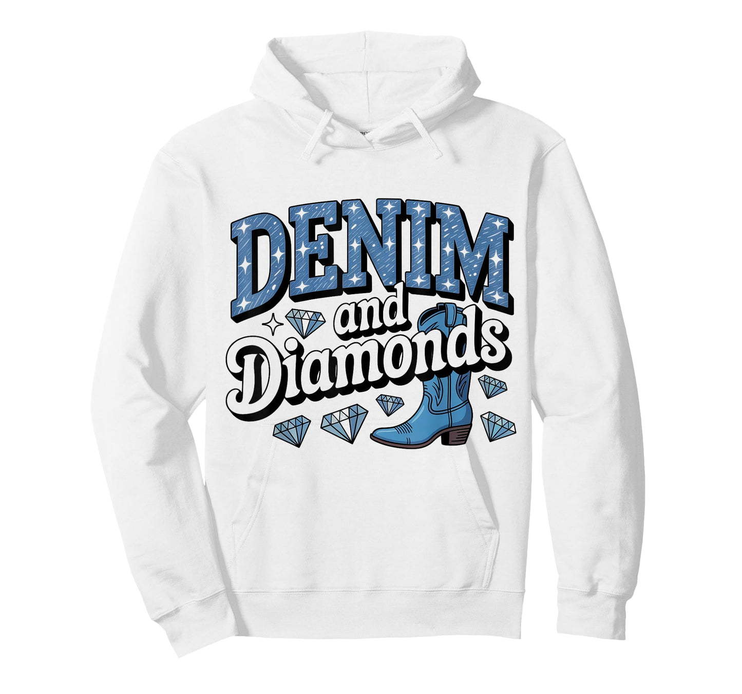 Denim and Diamonds African Melanin Swag Cowgirls Western T-Shirt