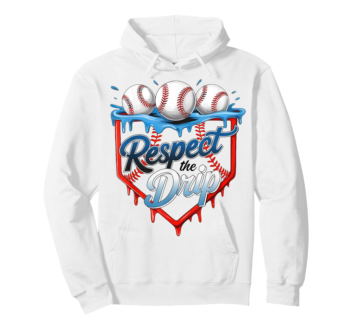 Respect The Drip Baseball Home Plate Ice Cream Drip T-Shirt