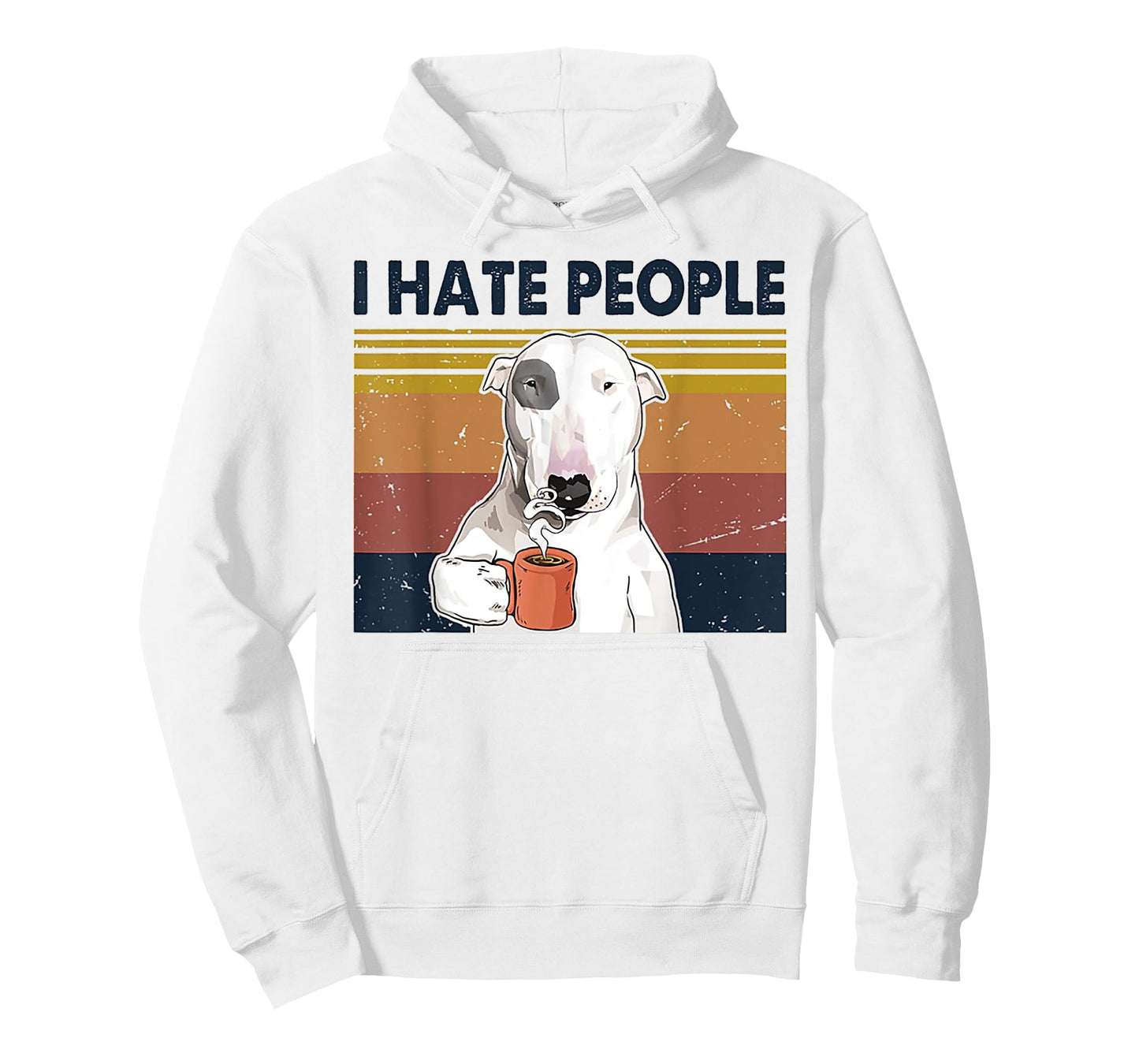 I Hate People Bull Terrier Hate Retro Vintage T-Shirt