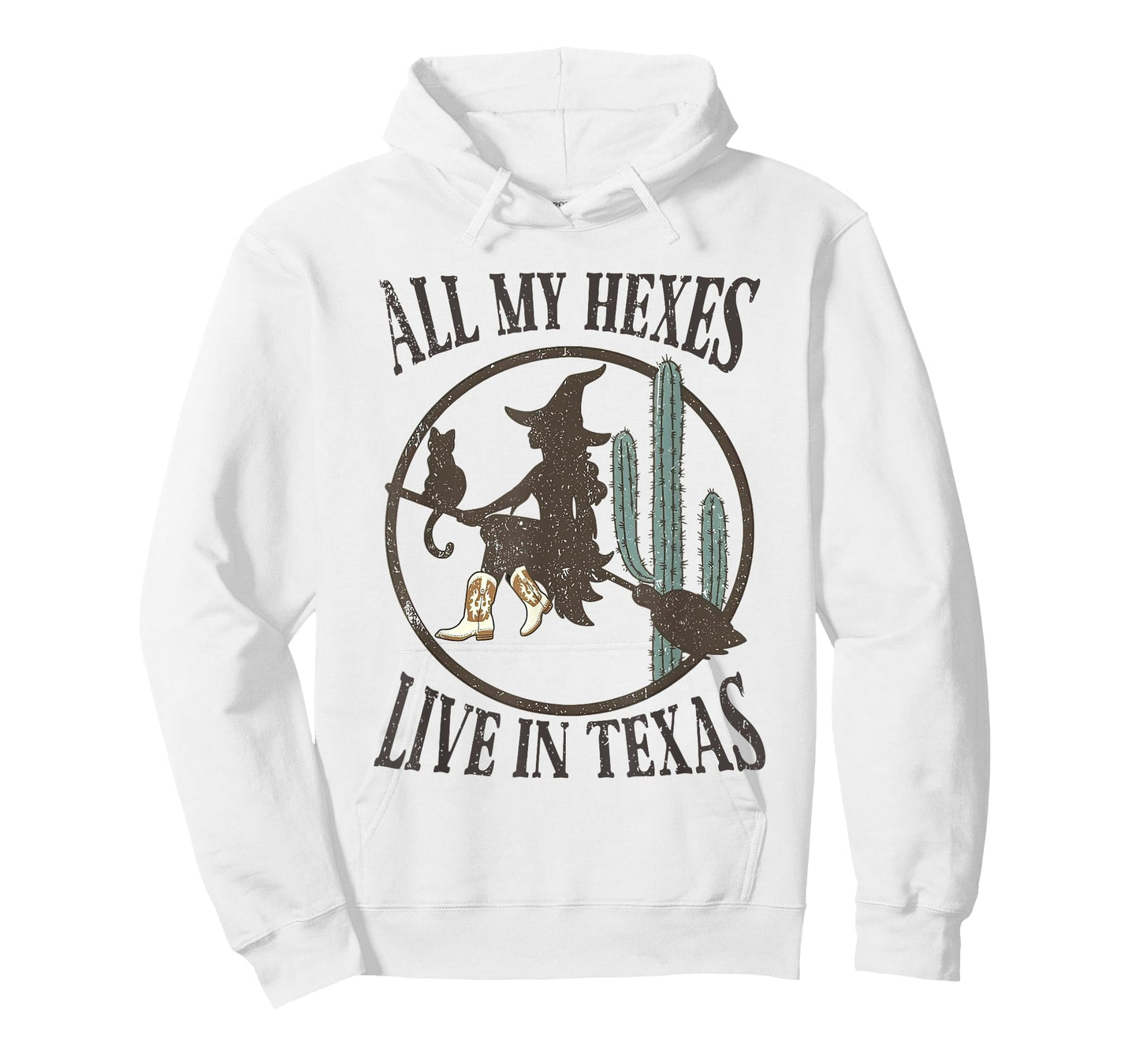 All My Witches Live In Texas Western Cowgirl Witch Halloween T-Shirt