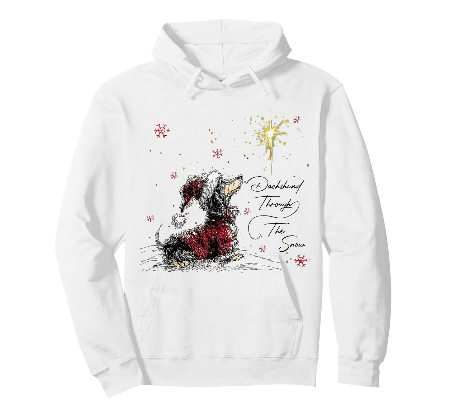 Funny Christmas Weiner Dog Lover Dachshund Through The Snow T-Shirt