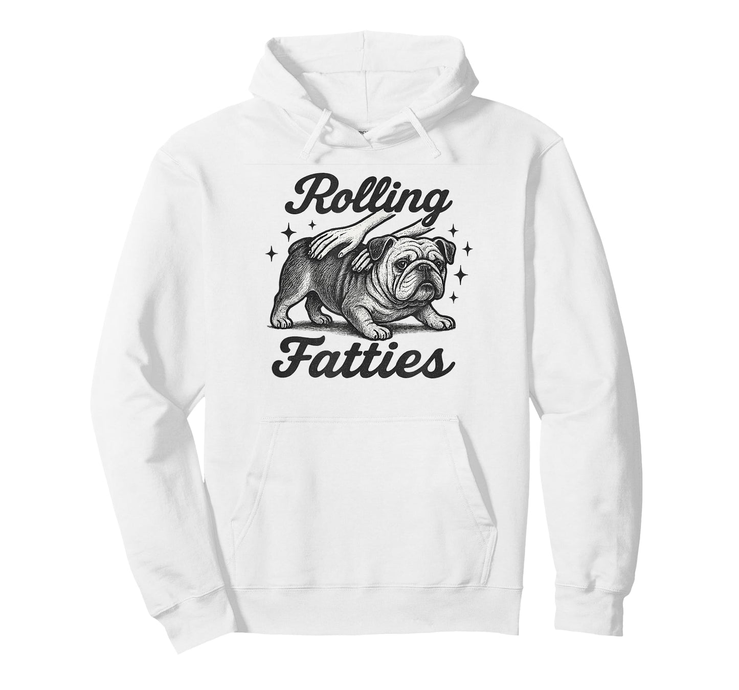 Rolling Fatties Bulldog Funny Dog Lover Graphic Design T-Shirt