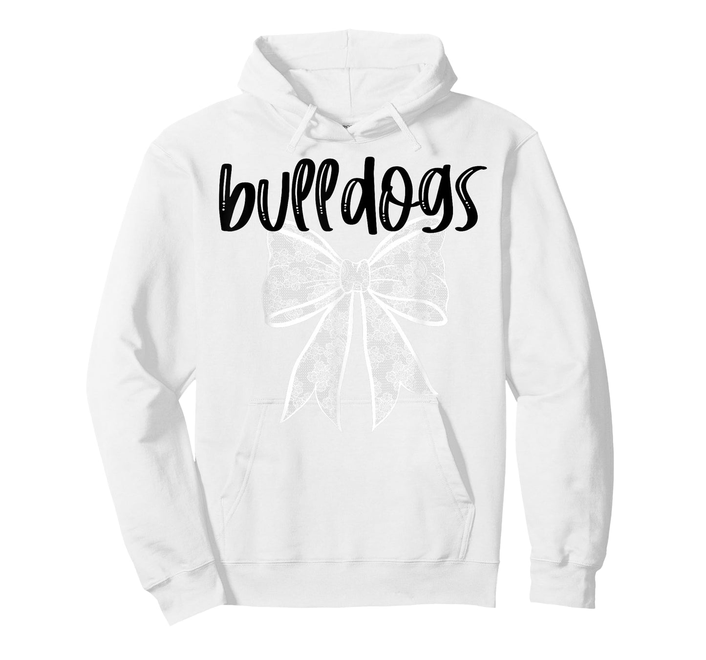 Bulldogs Coquette Aesthetic Girly Team Mascot Lace Bow T-Shirt