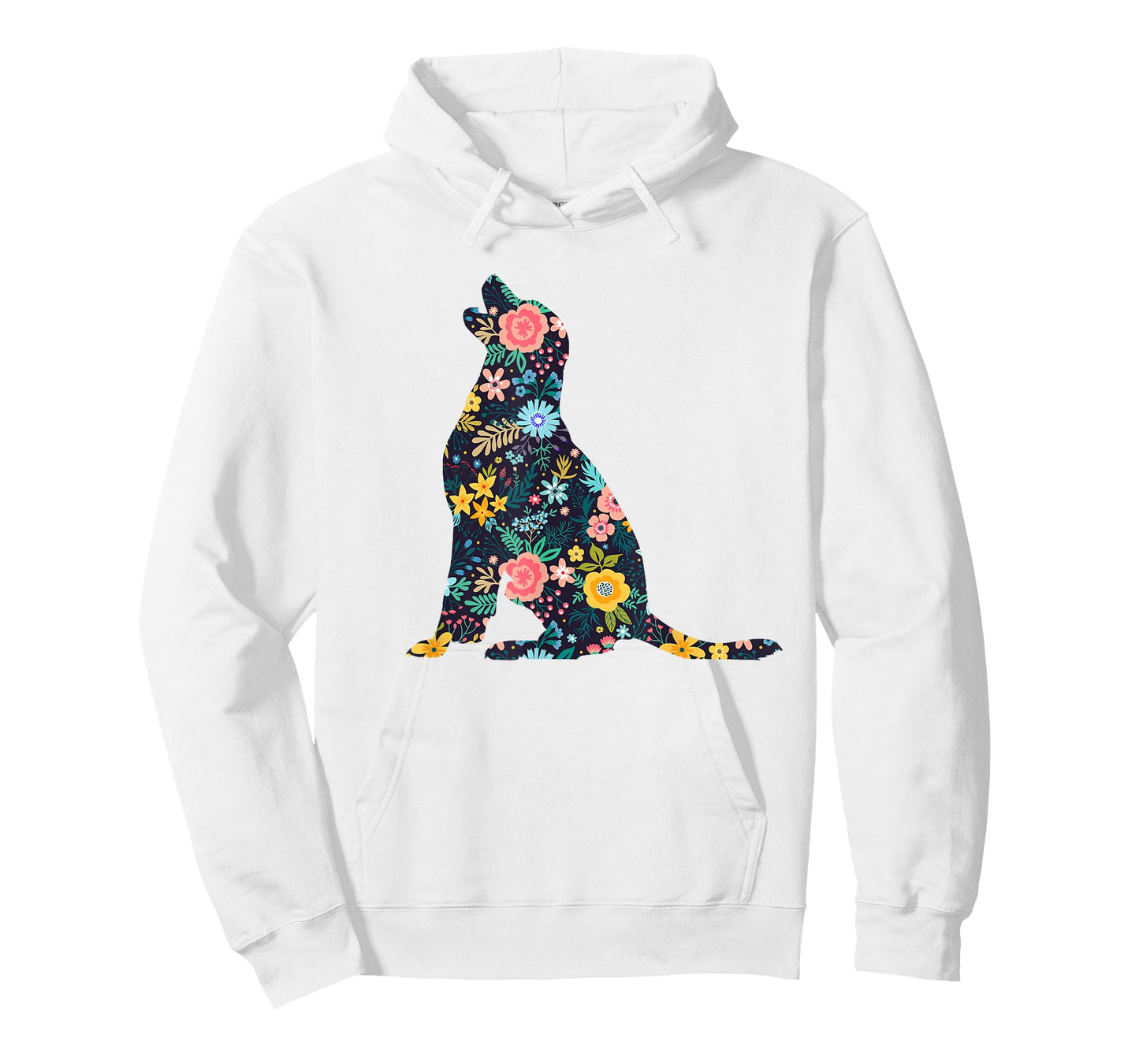 Labrador Retriever Floral Dog Silhouette Womens Graphic T-Shirt