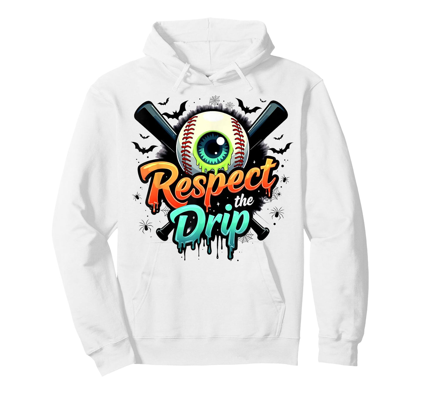 Respect The Drip Baseball Bats Halloween Drippy Skull Eye T-Shirt