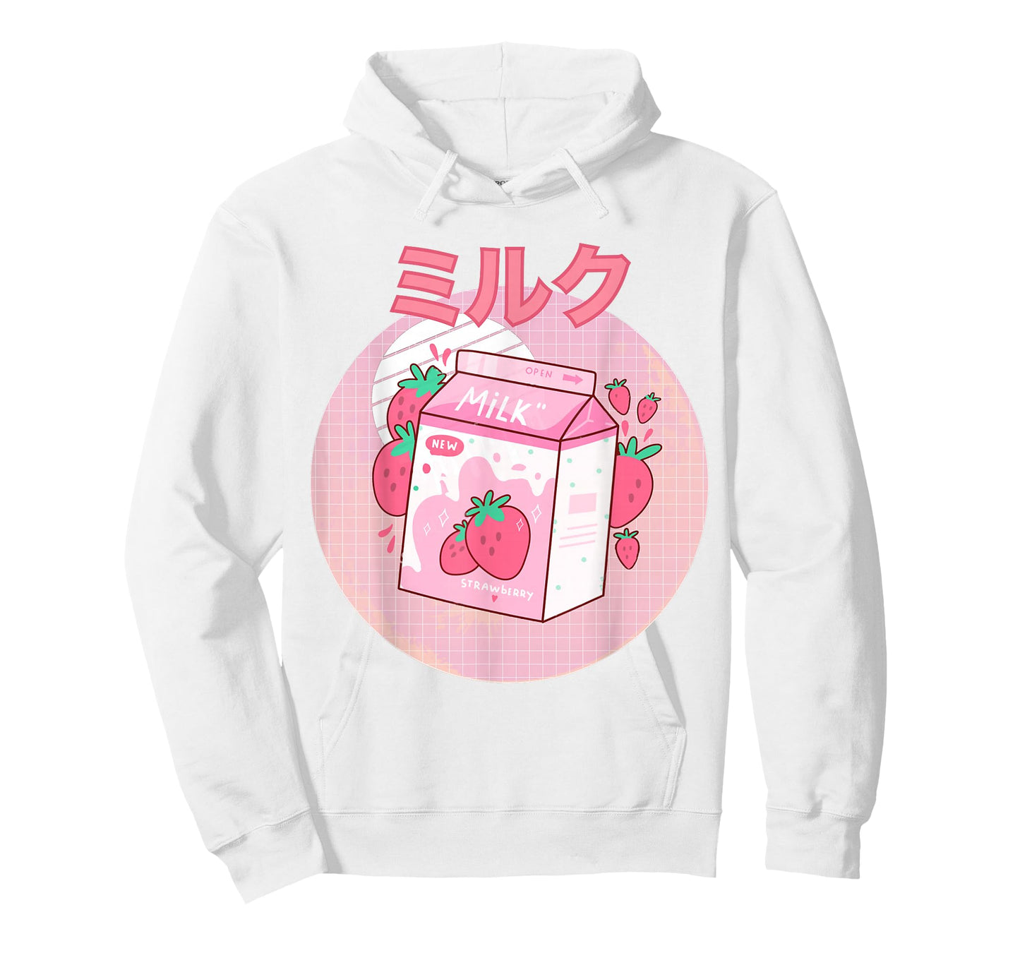 Strawberry Milkshake Carton Pink Funny Japanese Retro 90s T-Shirt