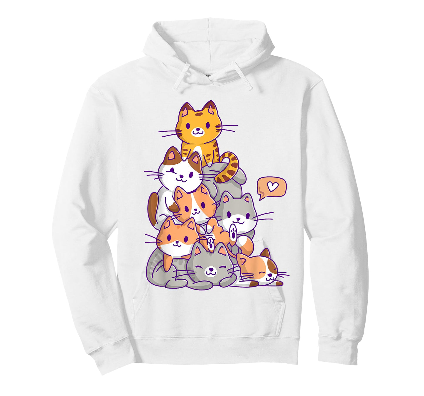 Cute Kawaii Cat Kitty Meowtain Cats Pile Chibi Women Girls T-Shirt