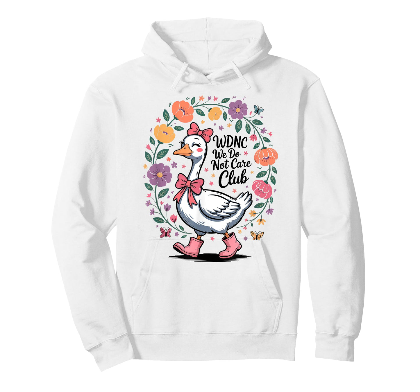 WDNC We Do Not Care Club Goose Floral Design T-Shirt