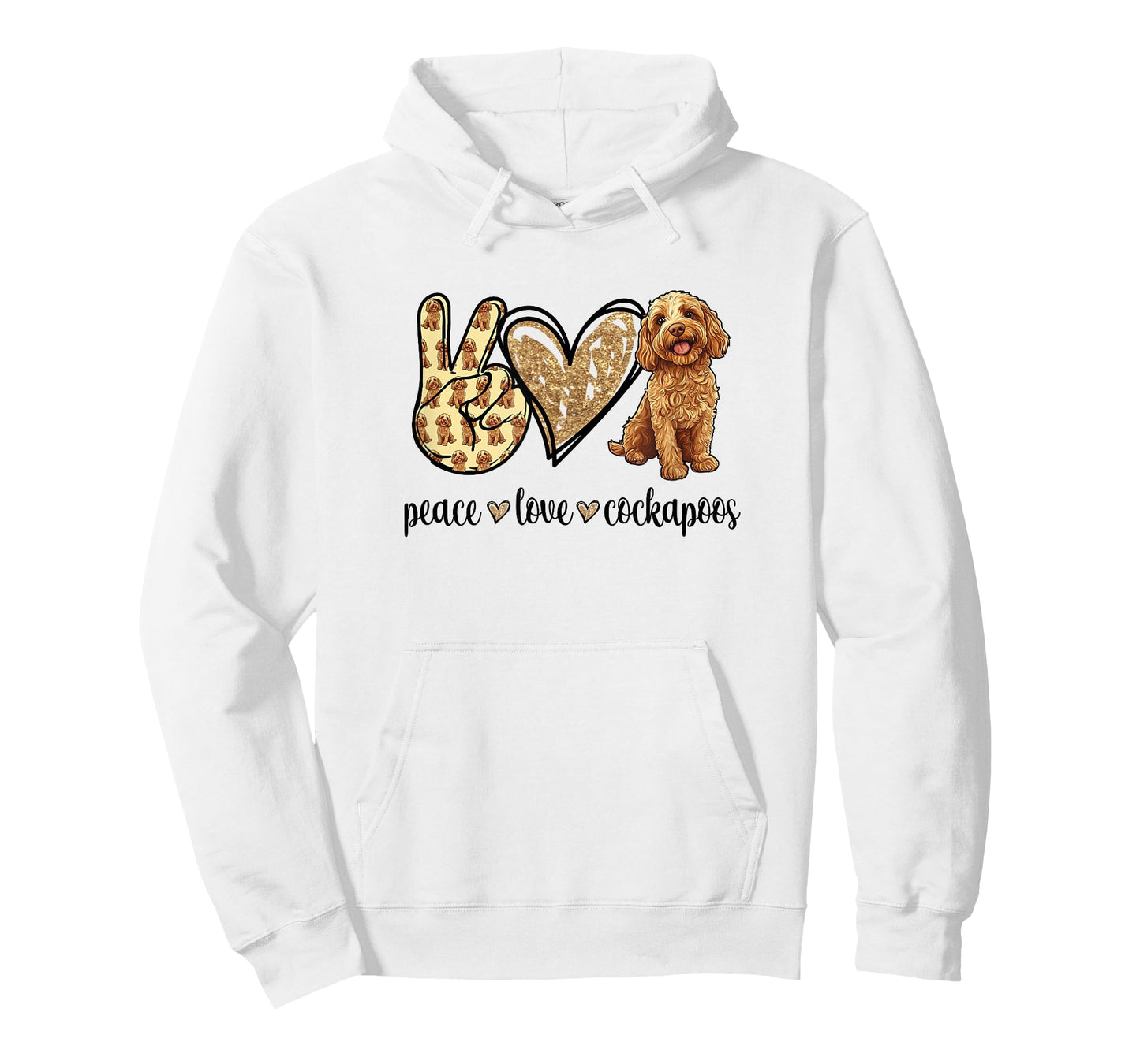 Womens Girls Cute for Owners Peace Love Cockapoo Lover T-Shirt