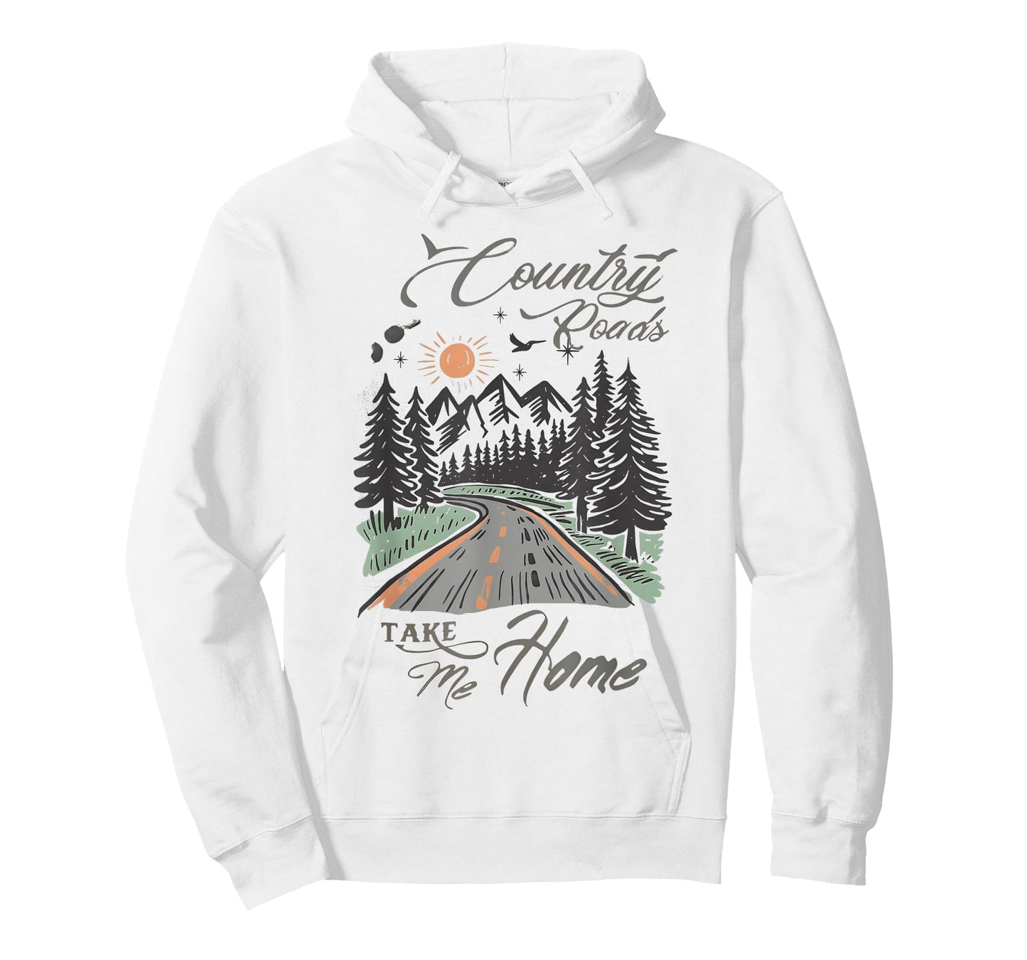 Retro Country Roads Take Me Home Vintage Mountain Lovers T-Shirt