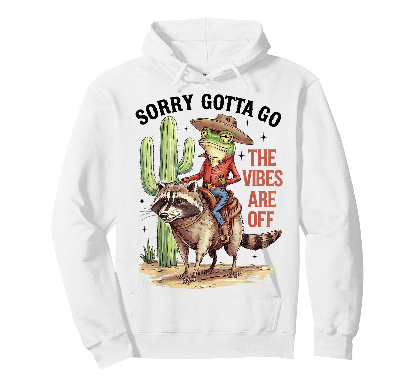 Sarcastic Cowboy Frog Riding Raccoon Weird Vintage Design T-Shirt