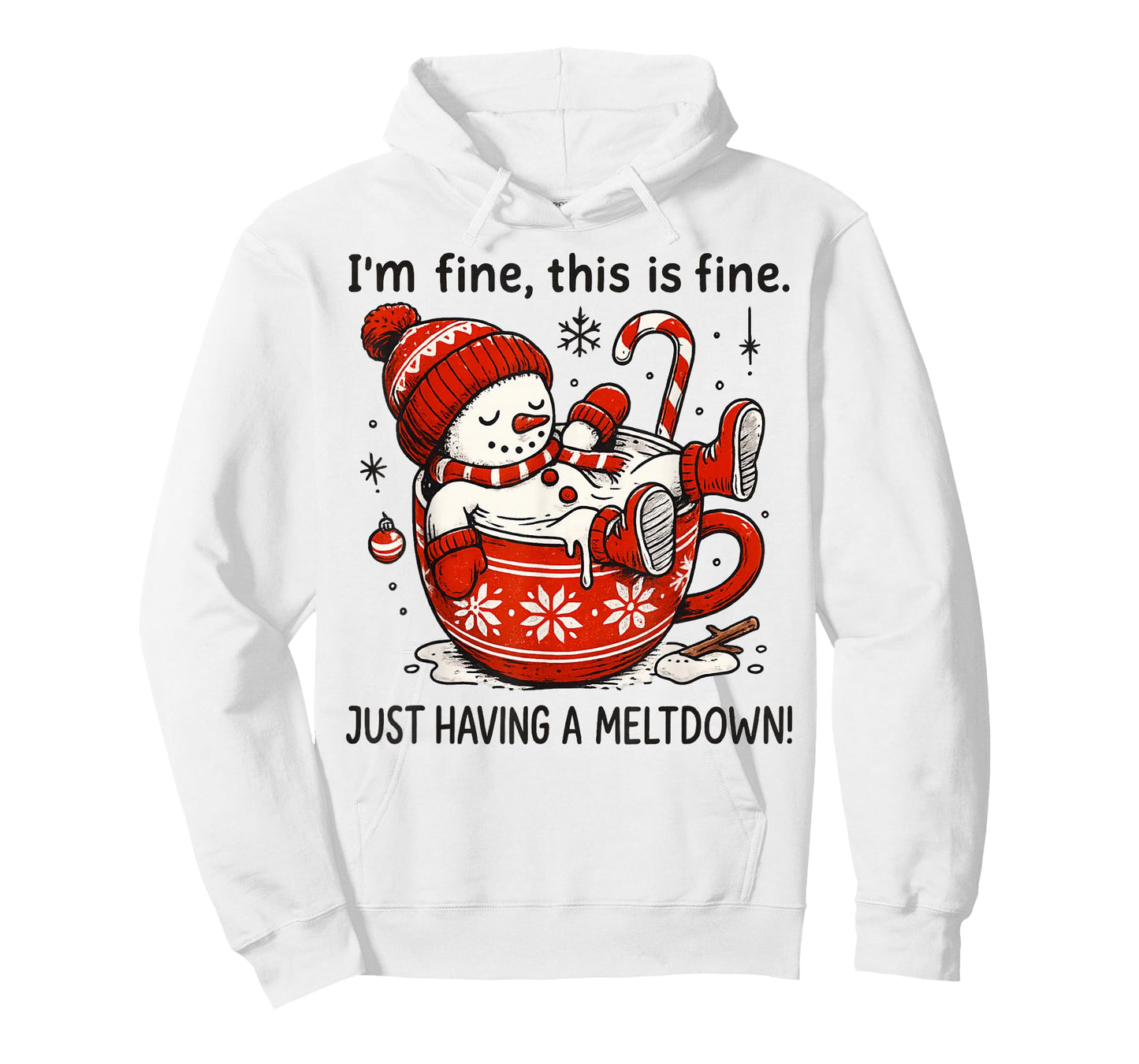 I'm Fine This is Fine Just Having Meltdown Christmas T-Shirt