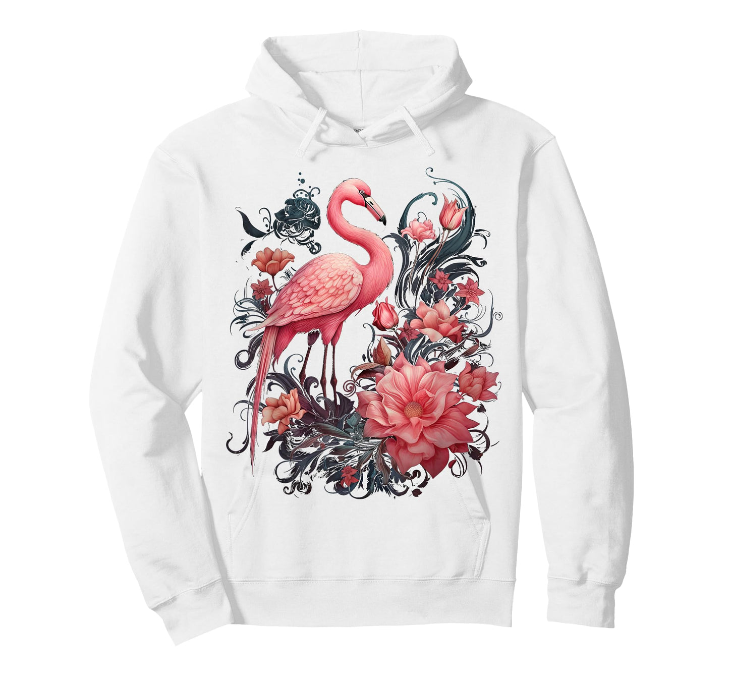 Flamingo and Flowers Floral Flamingos pink T-Shirt