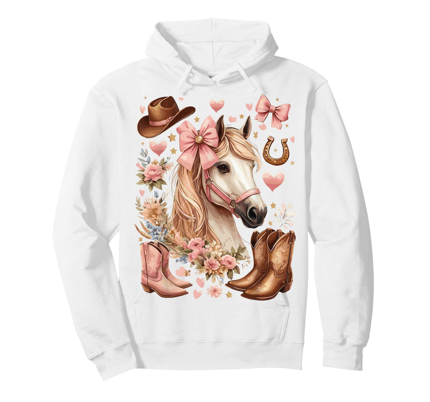 Cowgirl Country Rodeo Pink Bow Horse T-Shirt