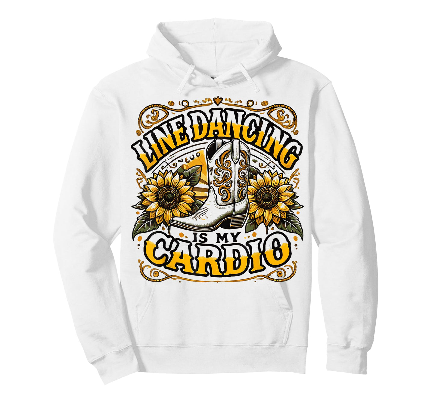 Line Dancing Is My Cardio Folk Style Western Country Music T-Shirt