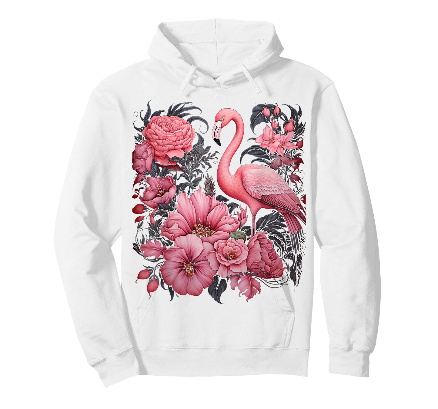 Flamingo and Flowers Floral Flamingos pink T-Shirt