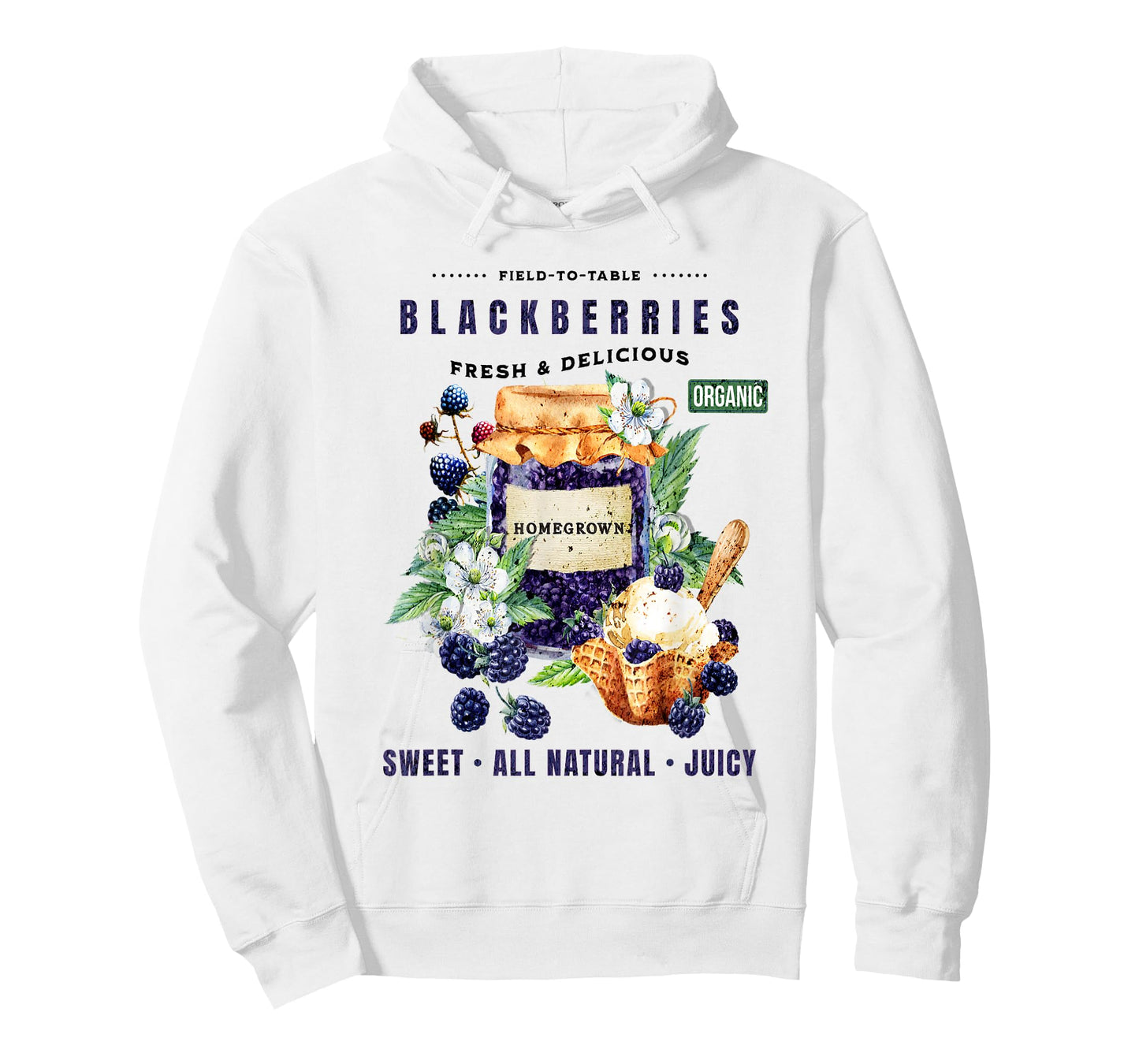 Cute Farm Shirts - Blackberry Harvest with Ice Cream T-Shirt