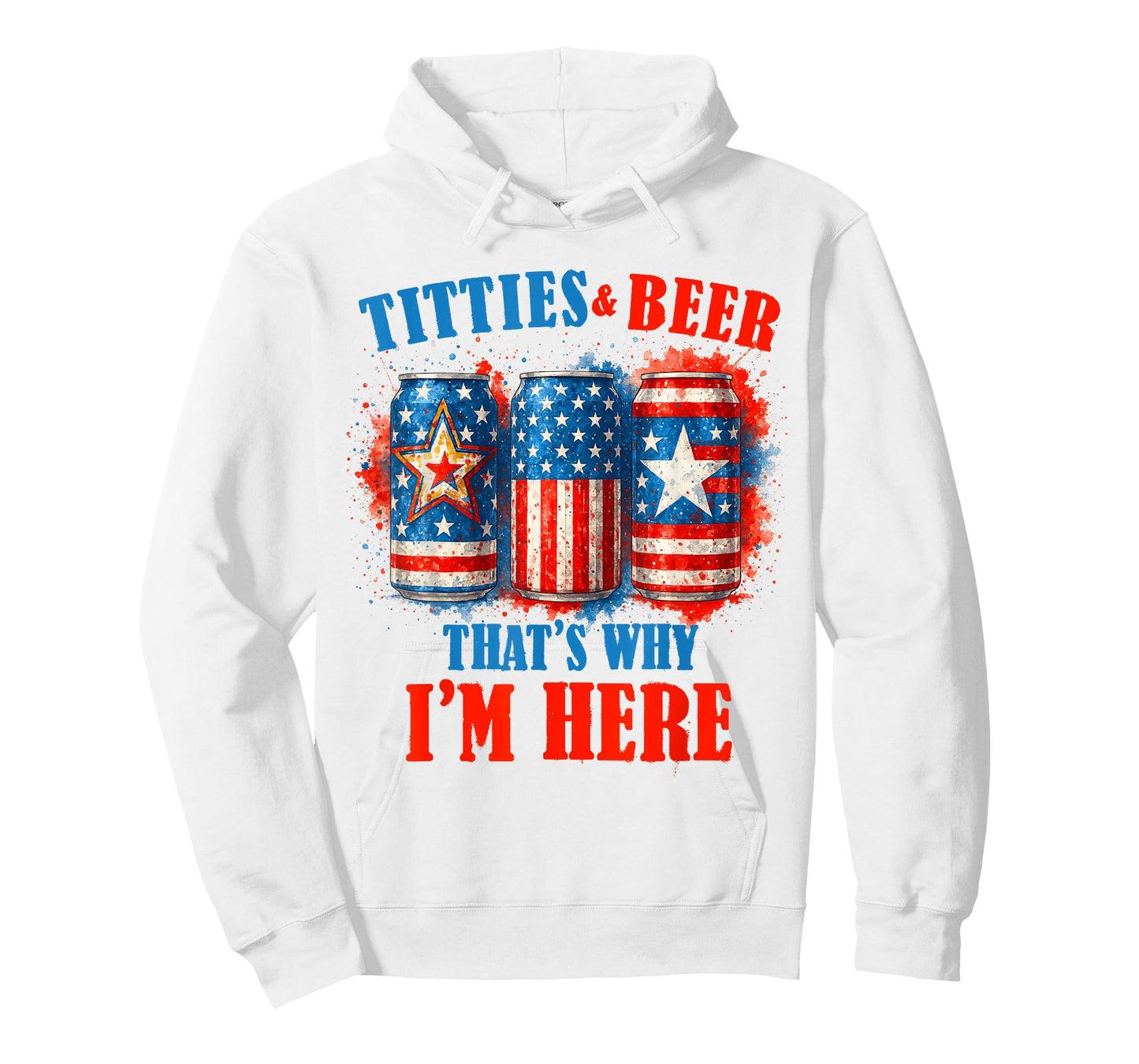 4th Of July Beer Drinking American Titties & Beer I'm Here T-Shirt