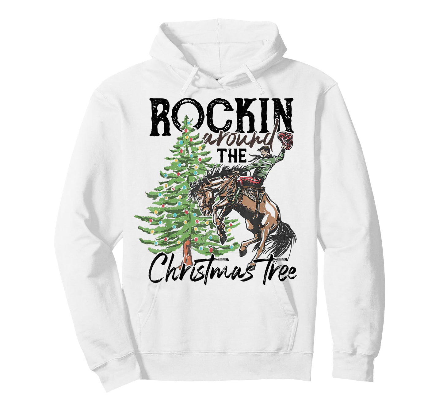 Rockin' Around The Christmas Tree Cowboy Santa Ride Horse T-Shirt