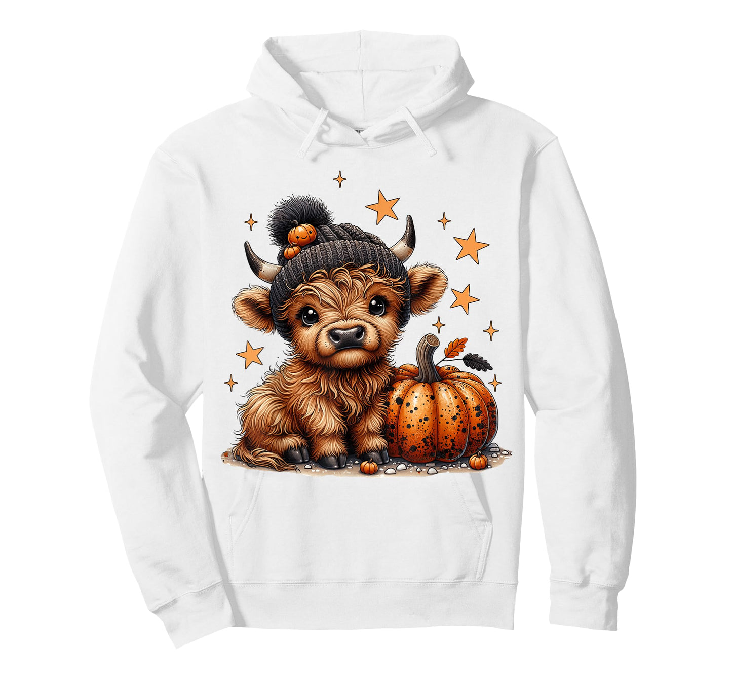 Moo Highland Cow Halloween Pumpkin Season Women Girls Kids T-Shirt