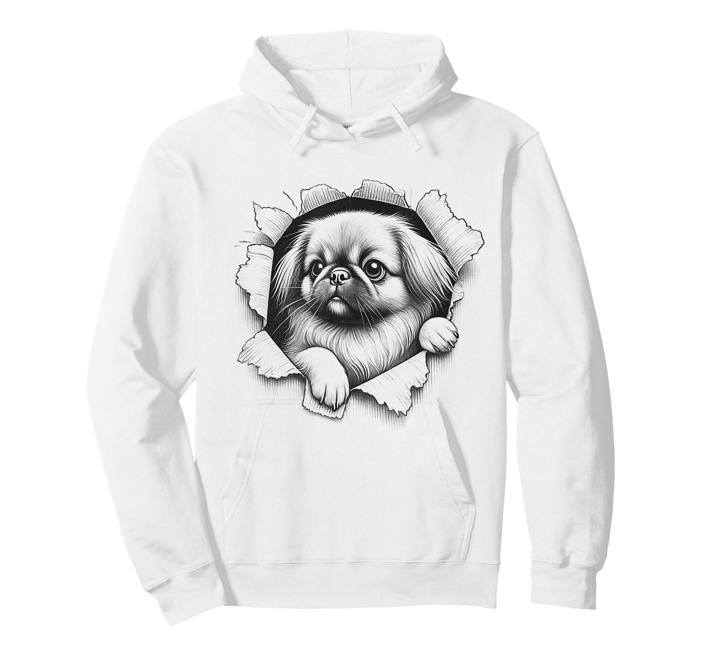 Funny Pekingese Peeking Dog Design Idea T-Shirt