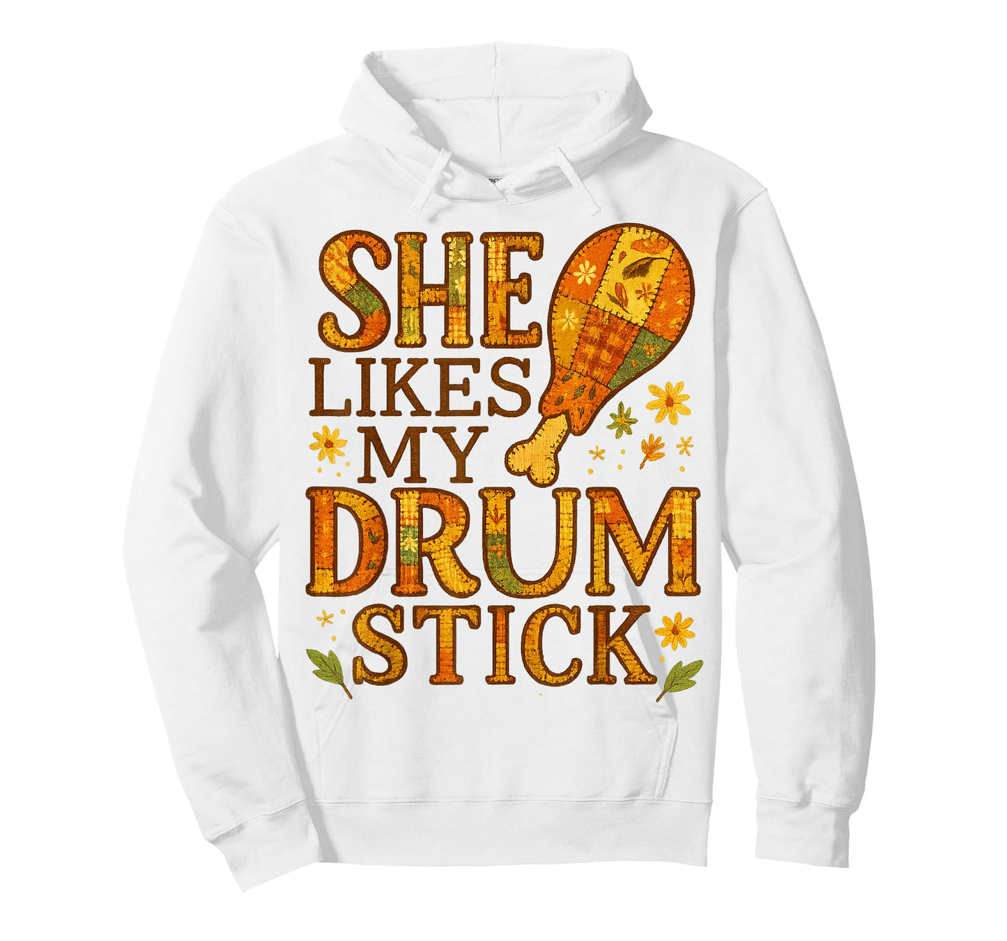 She Likes My Drum Stick Thanksgiving Funny Floral Fall Vibes T-Shirt