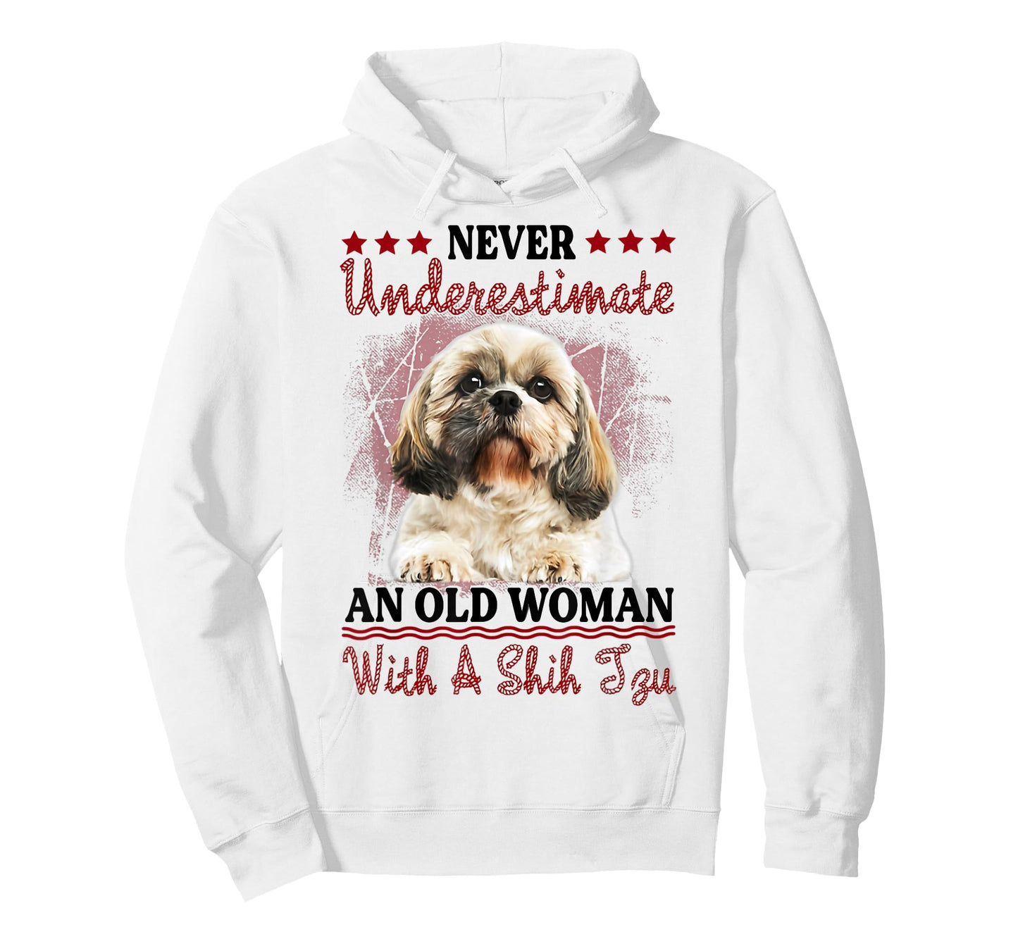 Never Underestimate Old Woman with A Shih Tzu Puppy Face T-Shirt
