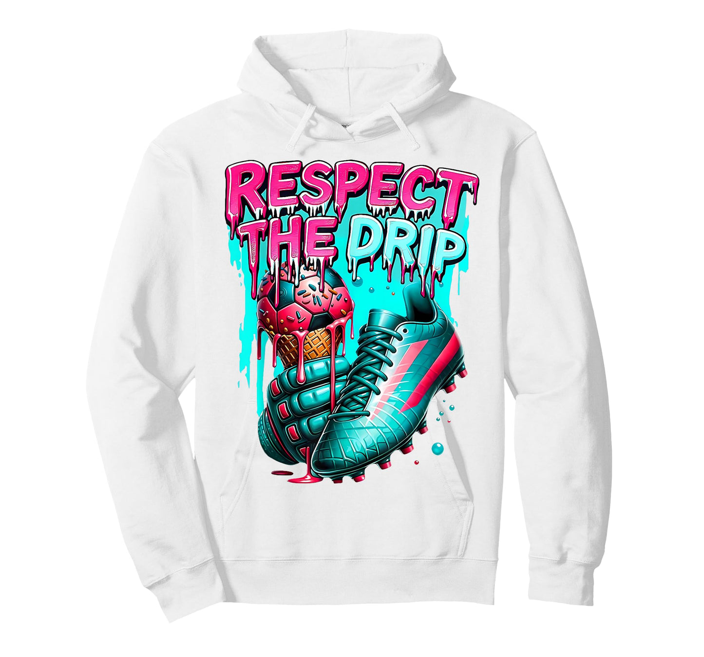Respect The Drip Soccer Ice Cream Drip with Sprinkles T-Shirt