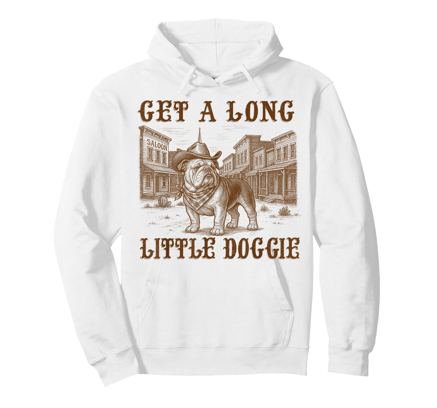 English Bulldog Dog Mom Dad Get A Long Little Doggie Western T-Shirt