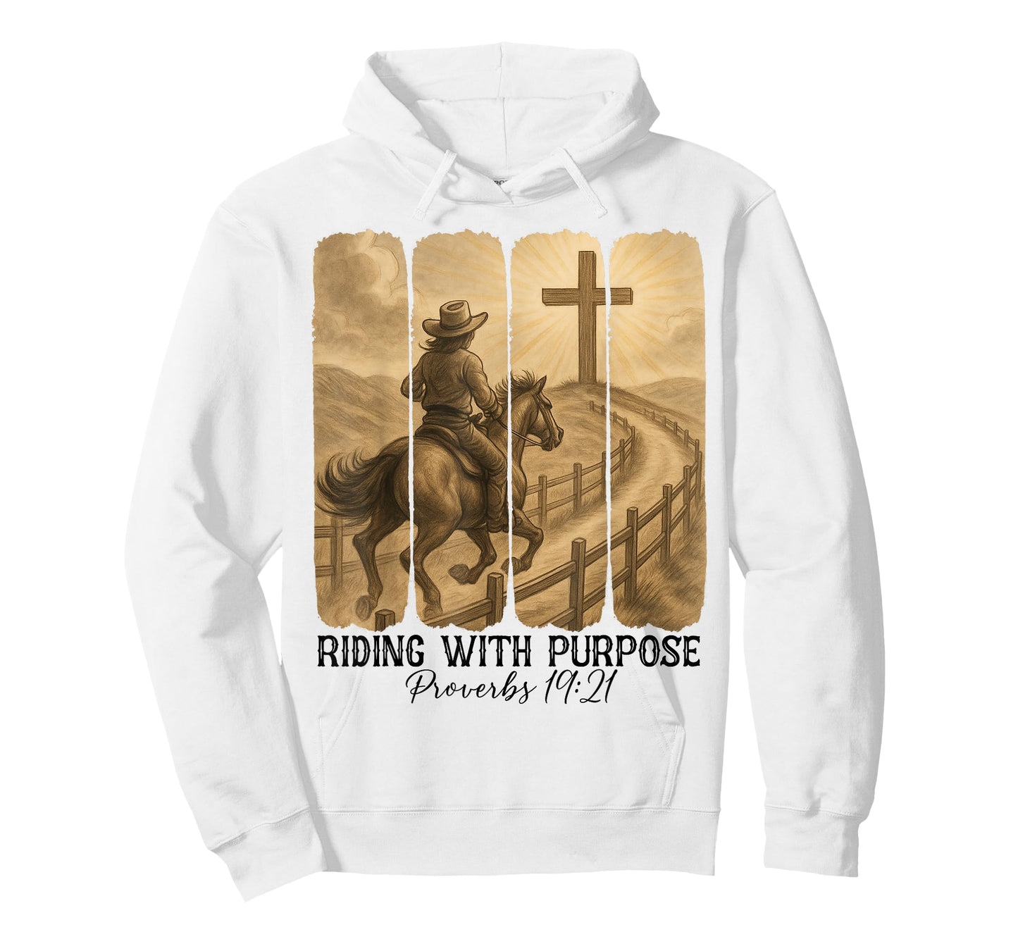 Christian Religious Riding With Purpose Western Cowboy Faith T-Shirt