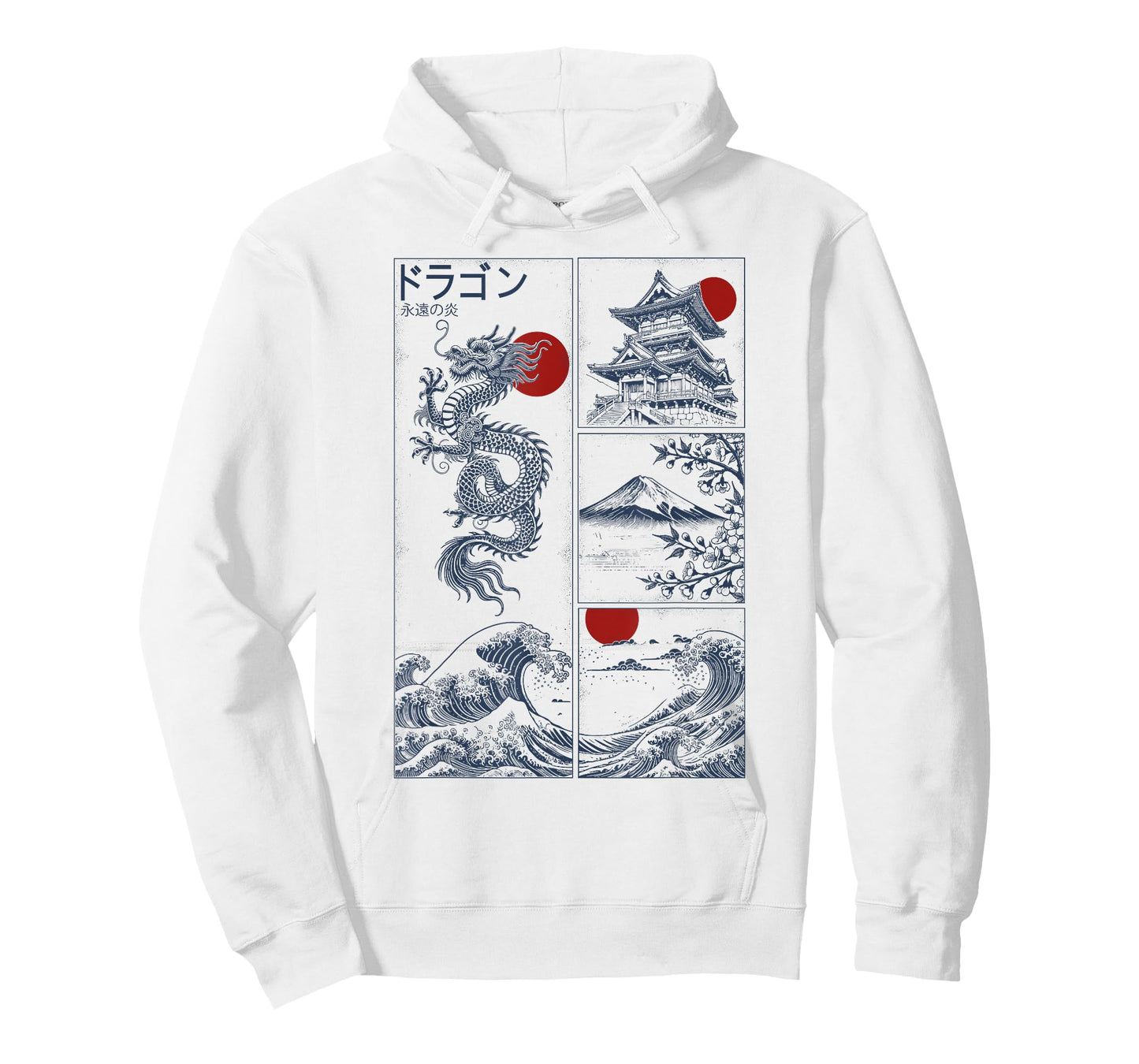 Japanese Dragon Kanji Vintage Tattoo Style T-Shirt