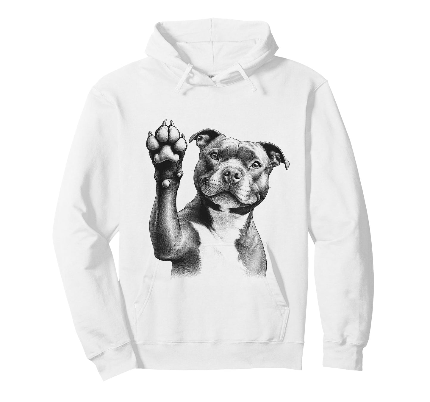Cute Staffordshire Bull Terrier Staffy Dog Paw Design T-Shirt