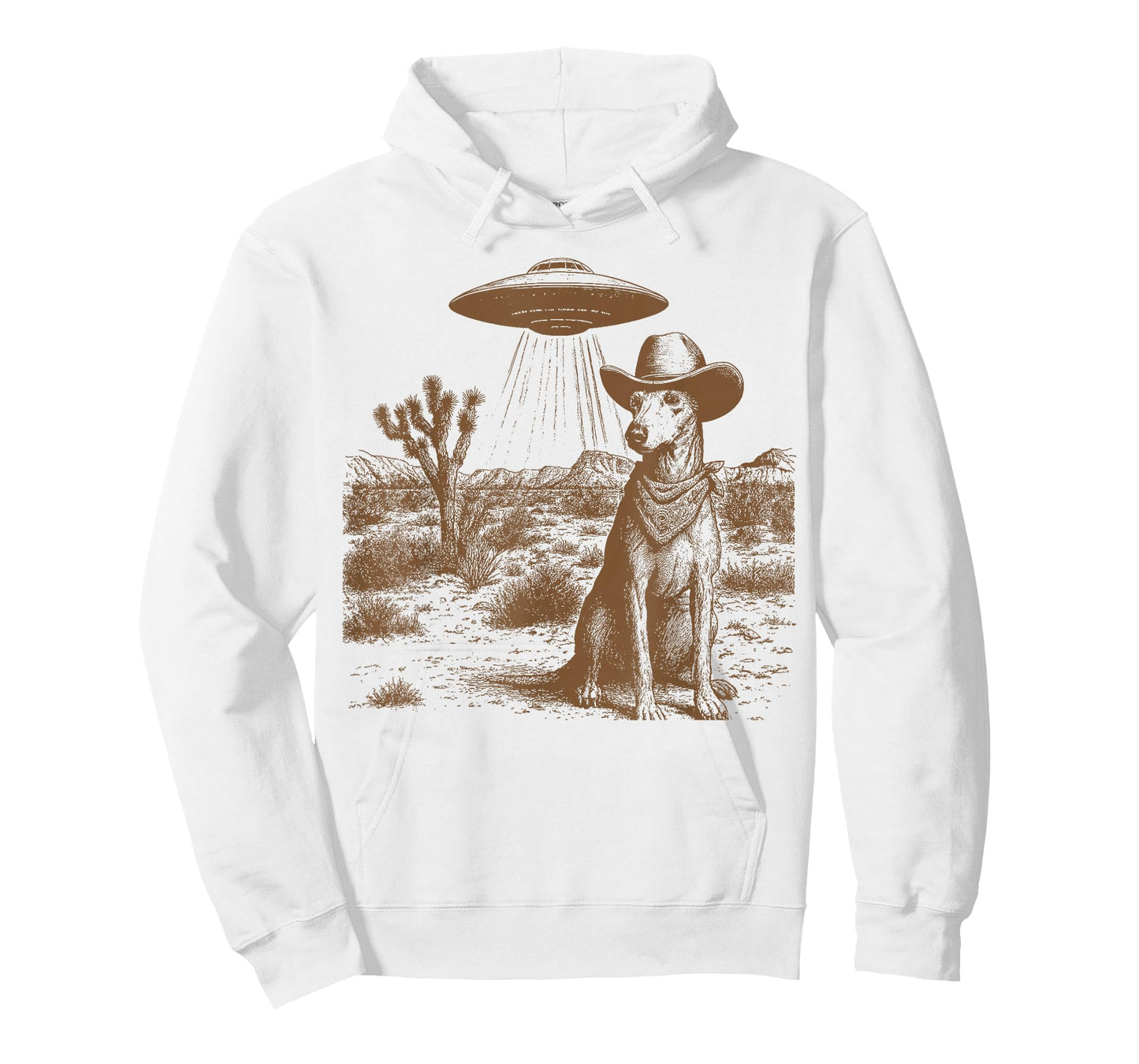 Vintage UFO Cowboy Greyhound Retro 90s Western Funny Alien D T-Shirt