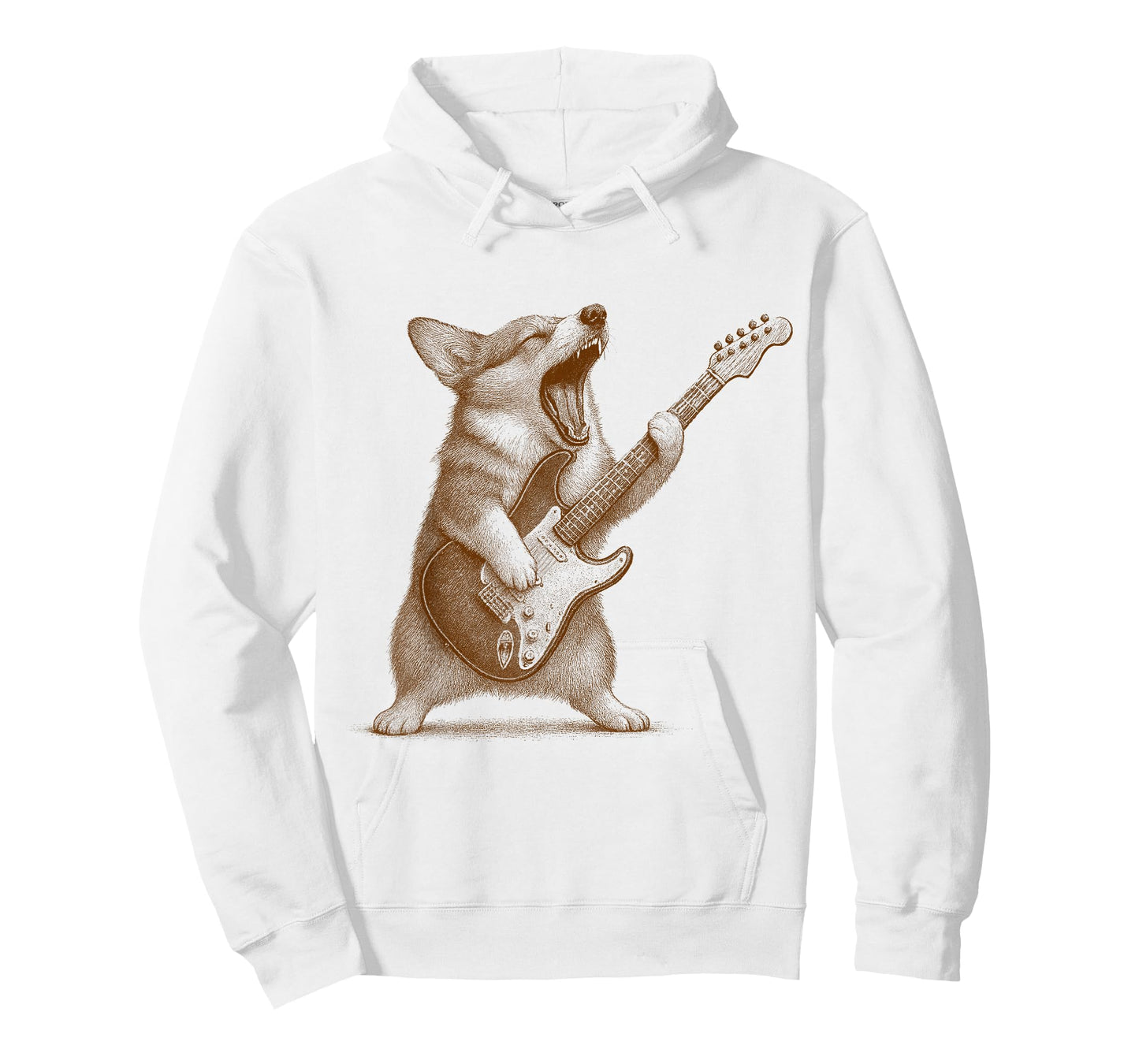 Corgi Playing Guitar Corgi Mom Rock & Roll Music Lover T-Shirt