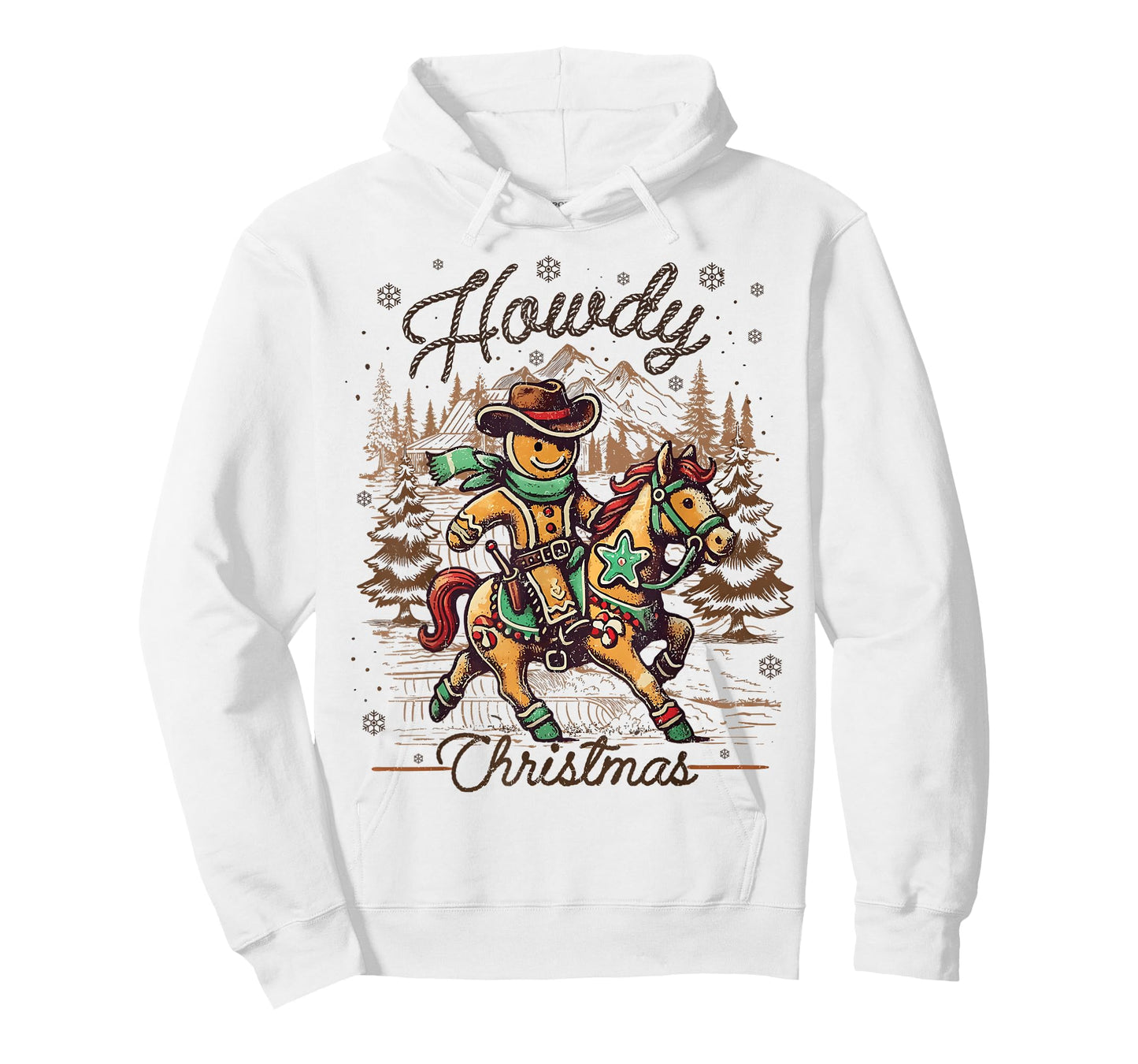 Howdy Christmas Gingerbread Cowboy Ride Horse Western Xmas T-Shirt