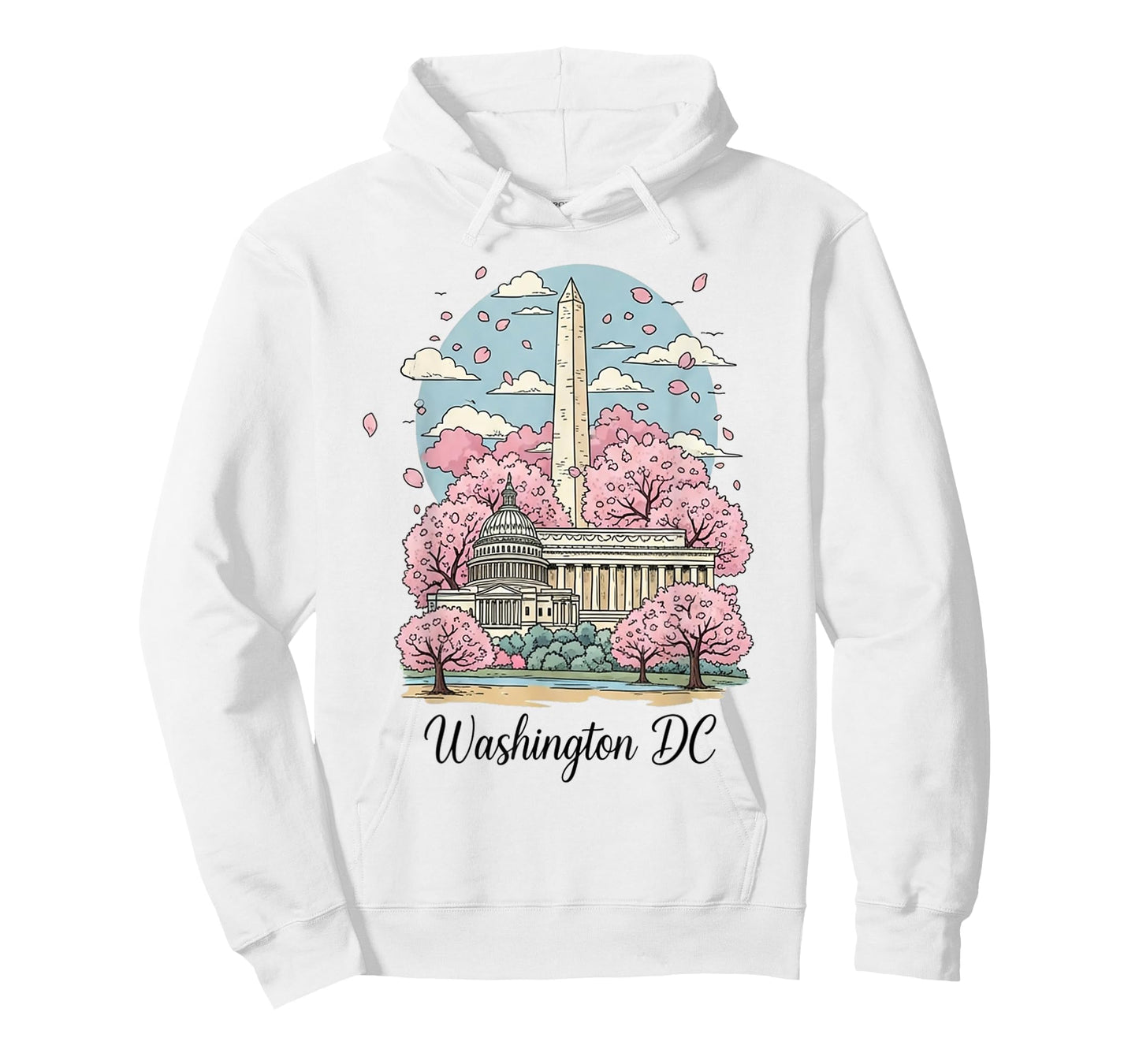 Washington DC Cherry Blossoms Spring Art Travel Souvenir T-Shirt