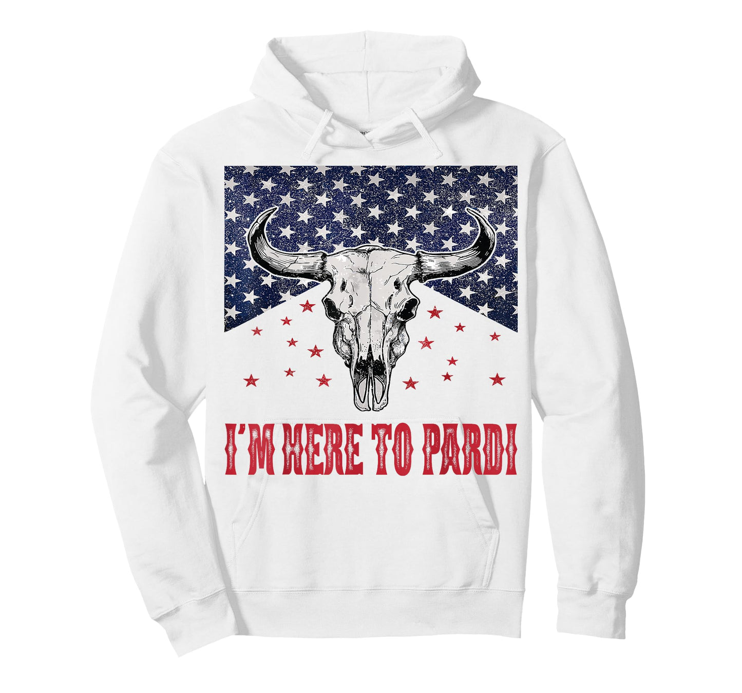 I'm Here to Pardi Vintage Retro Western Bull-Skull T-Shirt