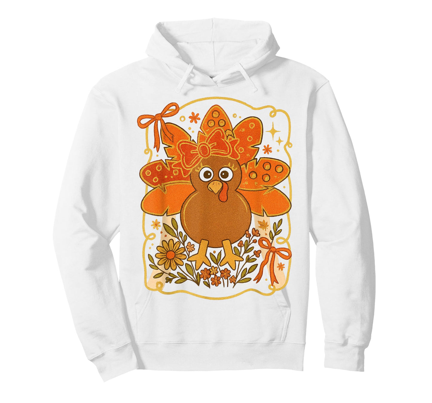 Preppy Turkey Thanksgiving Vintage Boho Floral Fall Vibes T-Shirt