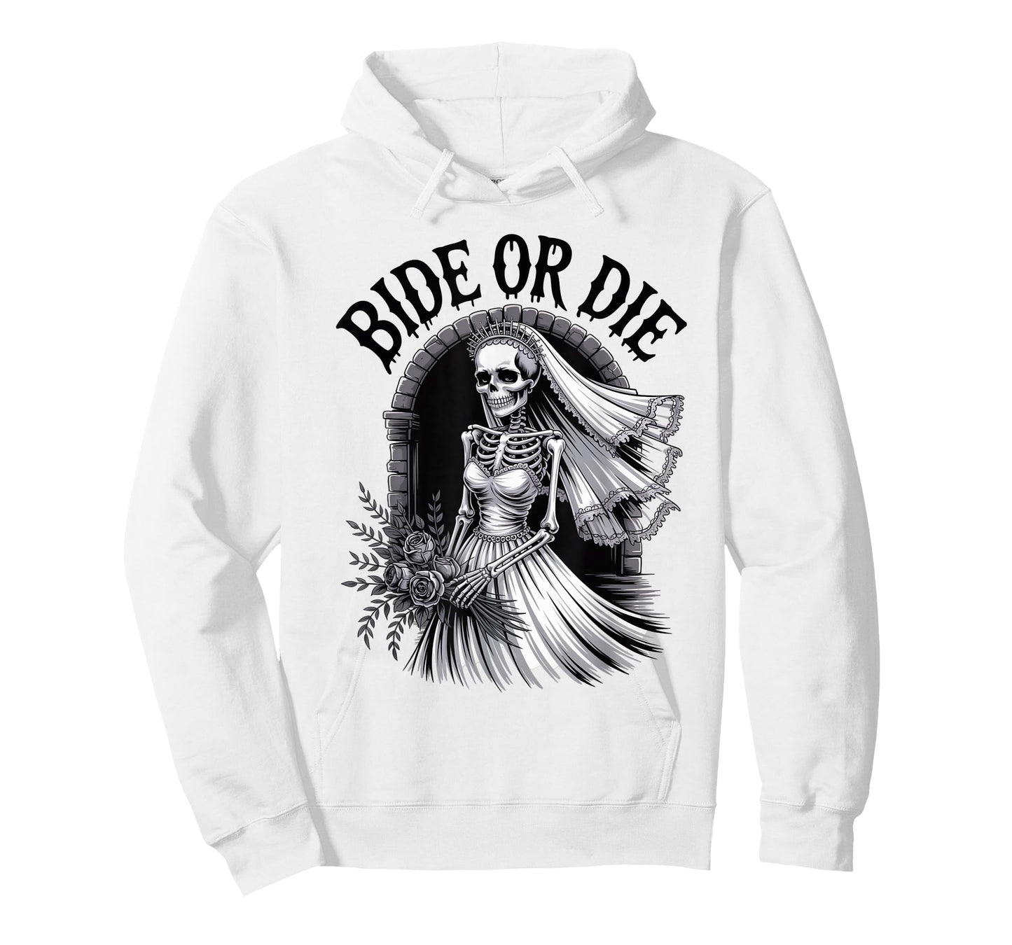 Bride Or Die Bachelorette Goth Bridal Party Skeleton T-Shirt