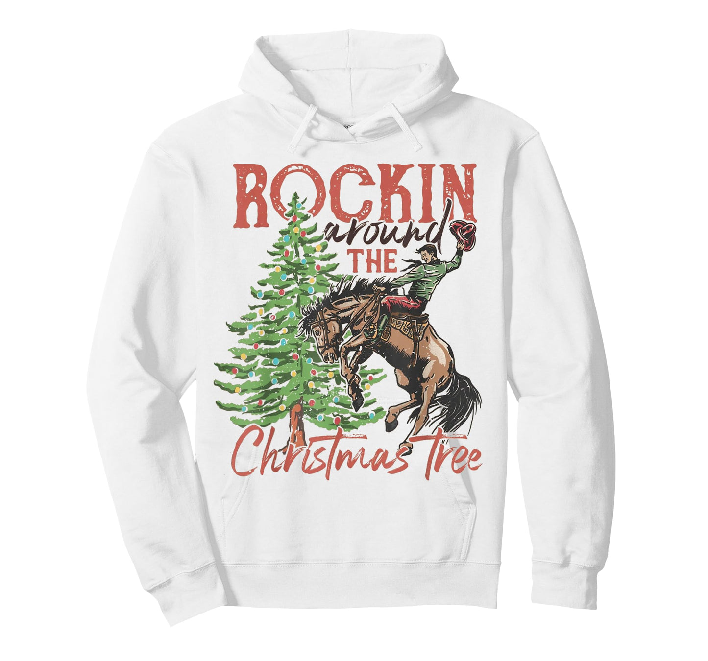 Rocking Around The Christmas Tree Christmas Cowboy Horse T-Shirt